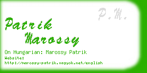 patrik marossy business card